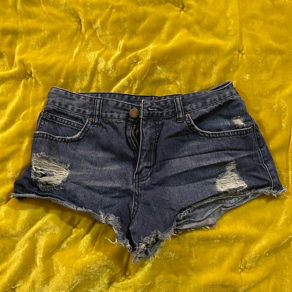 Cheeky blue denim jean shorts - Picture 2 of 5